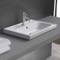 Drop In Sink in Ceramic, Modern, Rectangular